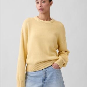 GAP Soft Yellow Cotton Crewneck Sweater